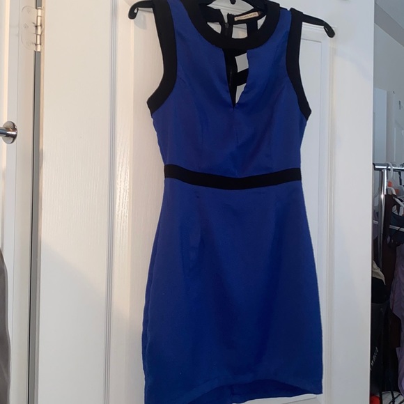 Navy Blue and Black Party Dress - Picture 3 of 6